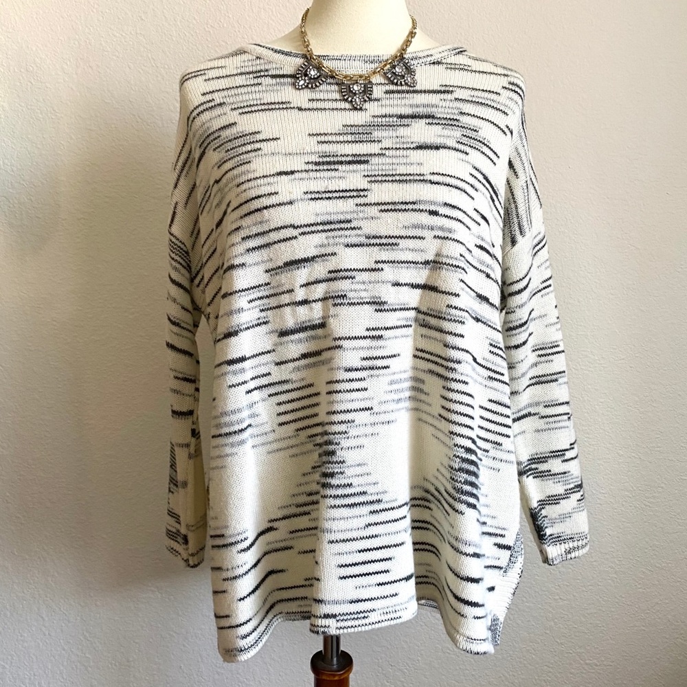 Divided H&M Grey White Marled Tunic Sweater S